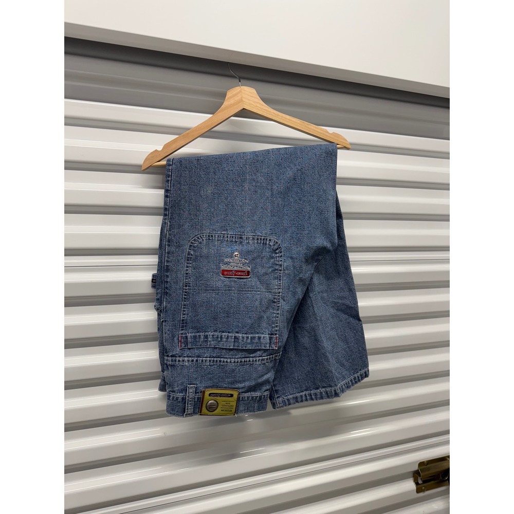 Paco Jeans‎ Vintage 90s Y2K Carpenter Denim Blue Wide Leg Baggy Pants Mens 36x31